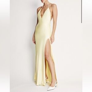 Yve Halter Dress In Canary Yellow